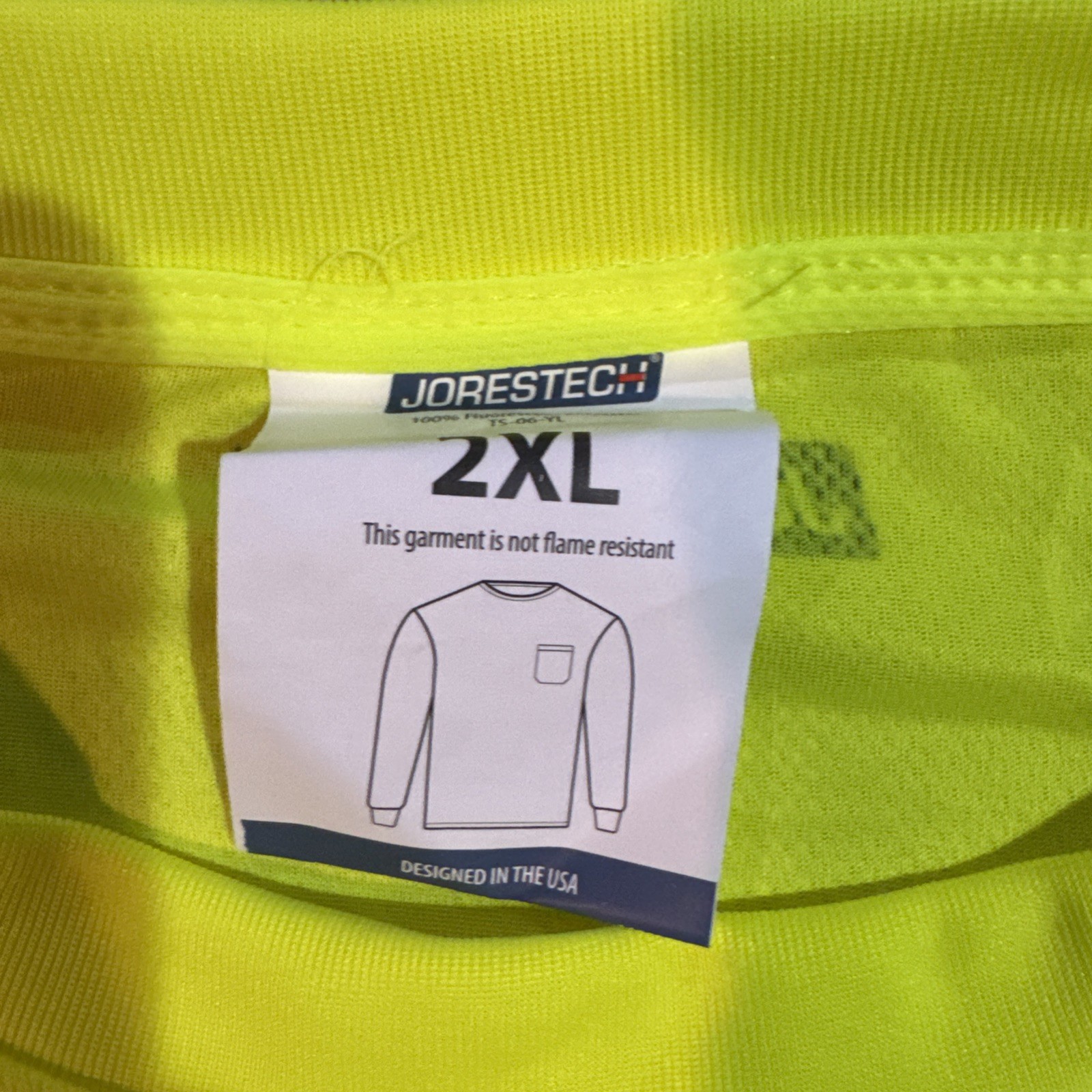 Hi Vis YELLOW Safety T Shirt XXL Fast Drying Long Sleeve JORESTECH gallery