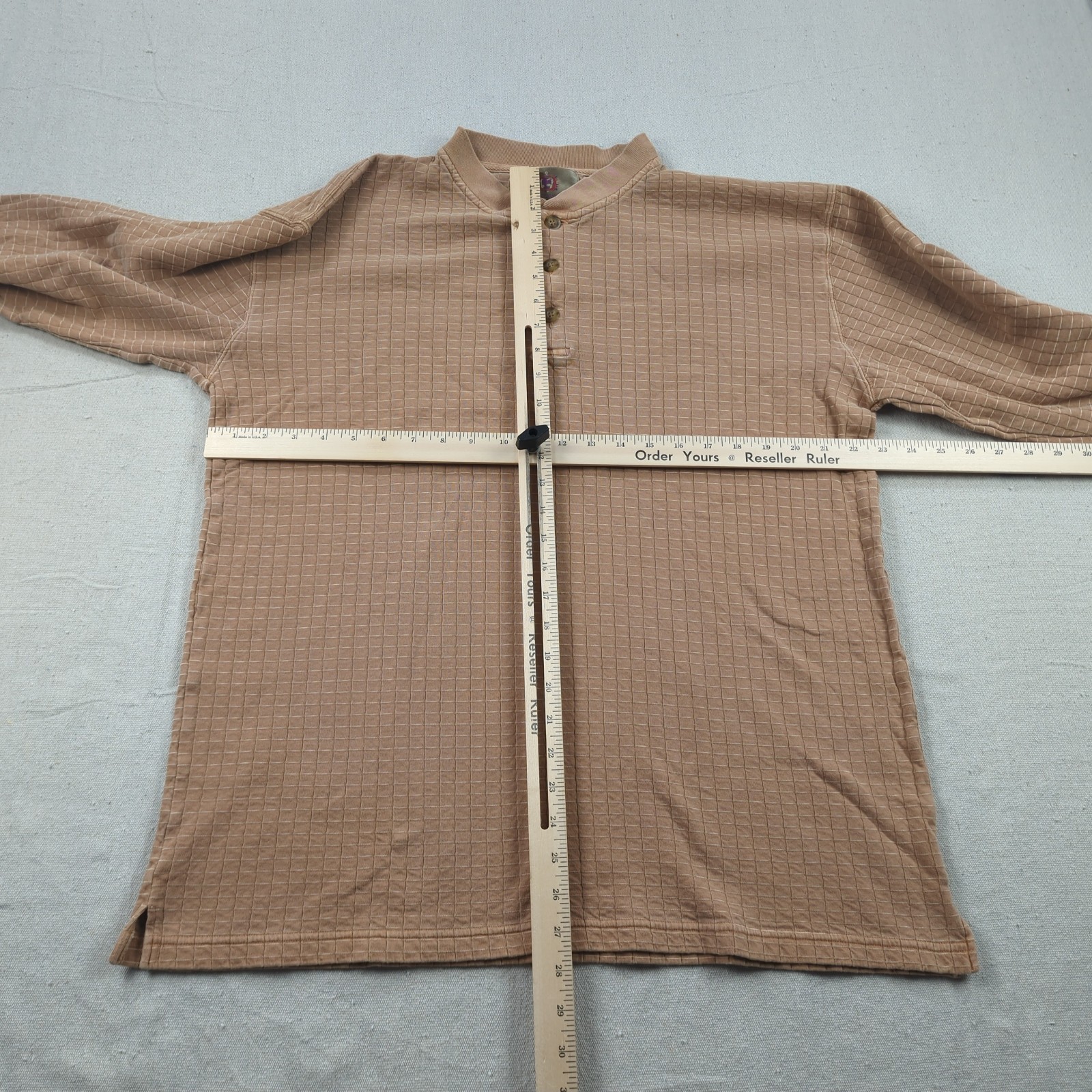 Territory Ahead Shirt Mens Large Brown Henley Thermal Waffle Pullover gallery