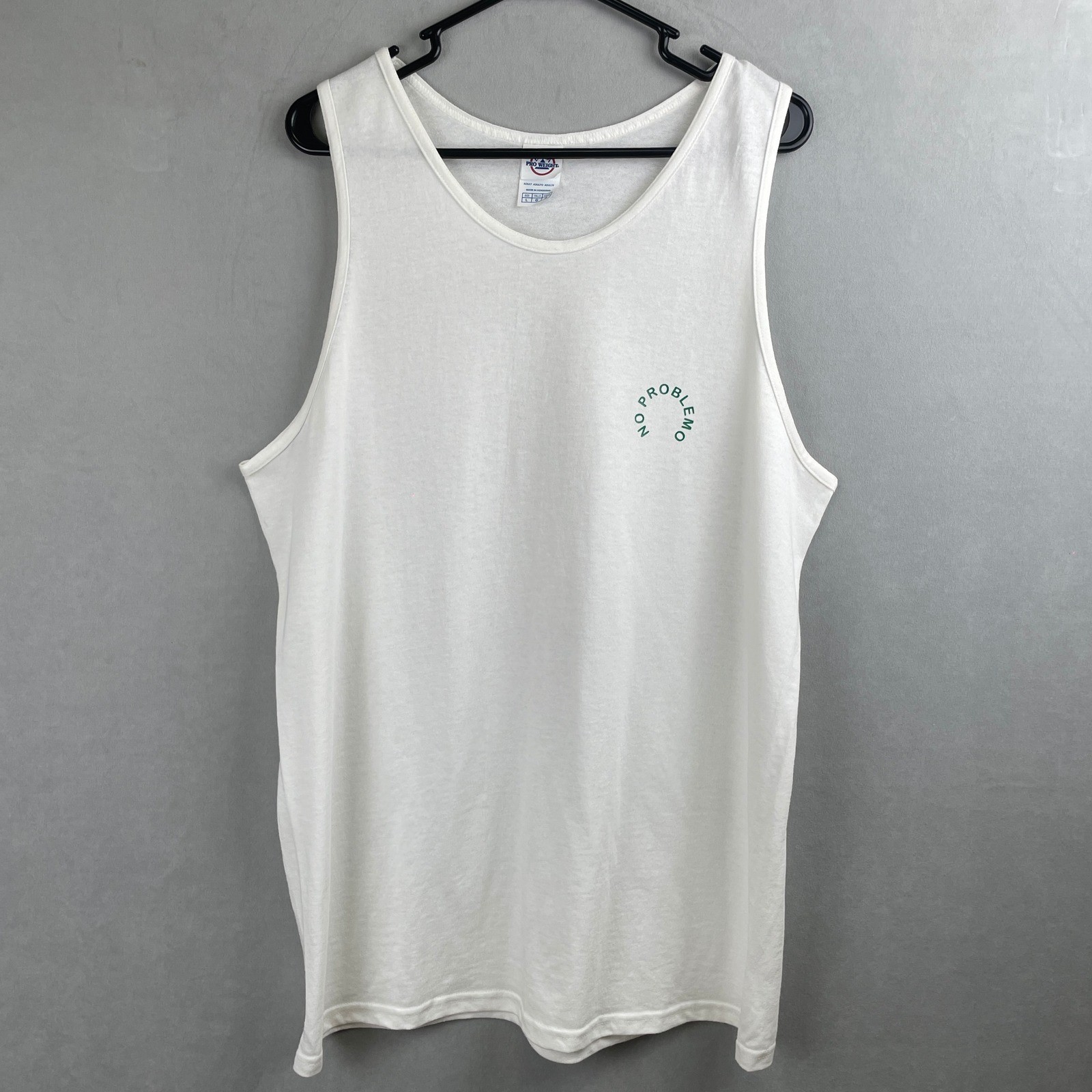 Delta Pro Weight No Problemo Custom Graphic Tank Top White Men L Cotton Summer gallery