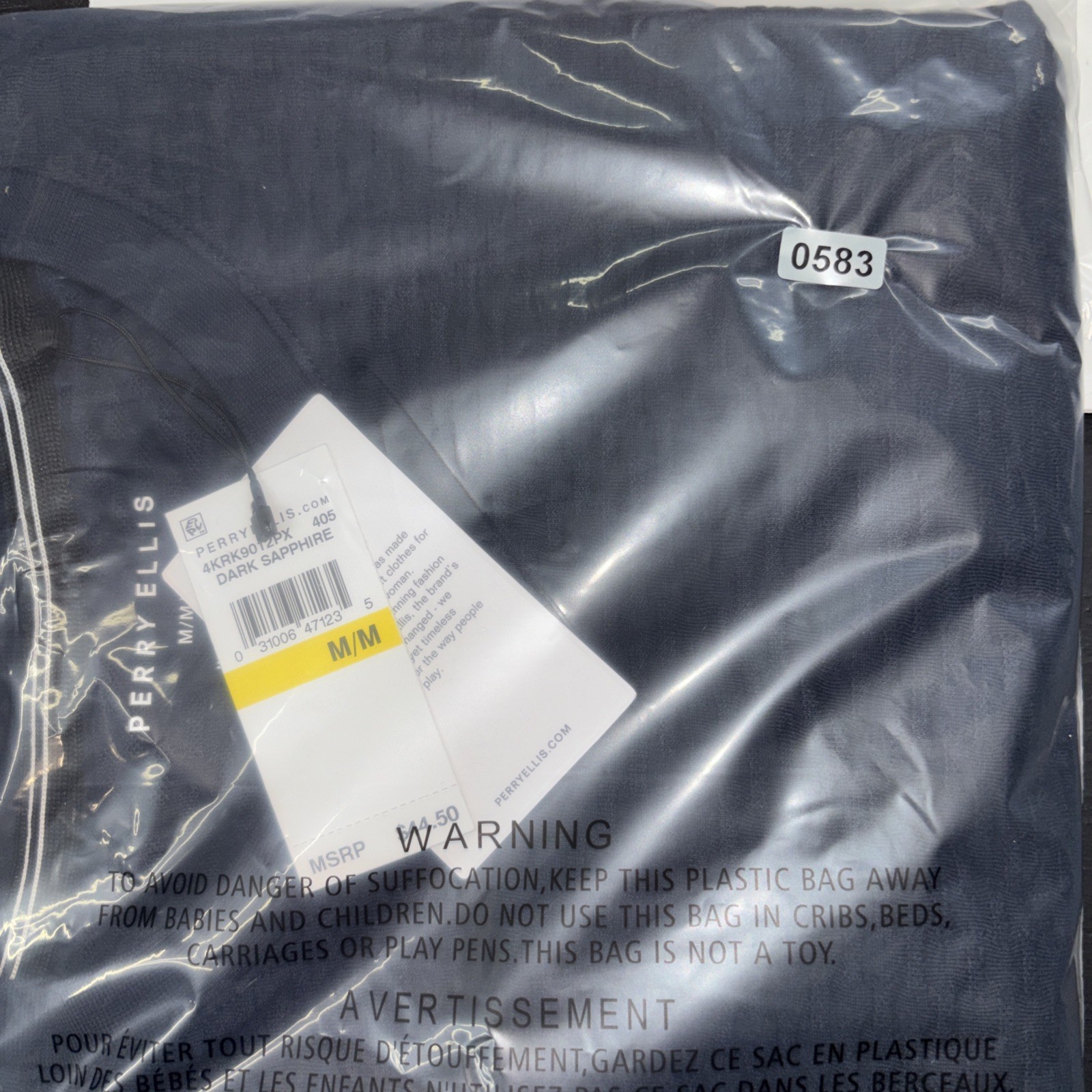 Perry Ellis T-Shirt Men's Medium M Short Sleeve Crew Neck NWT Sapphire Blue gallery