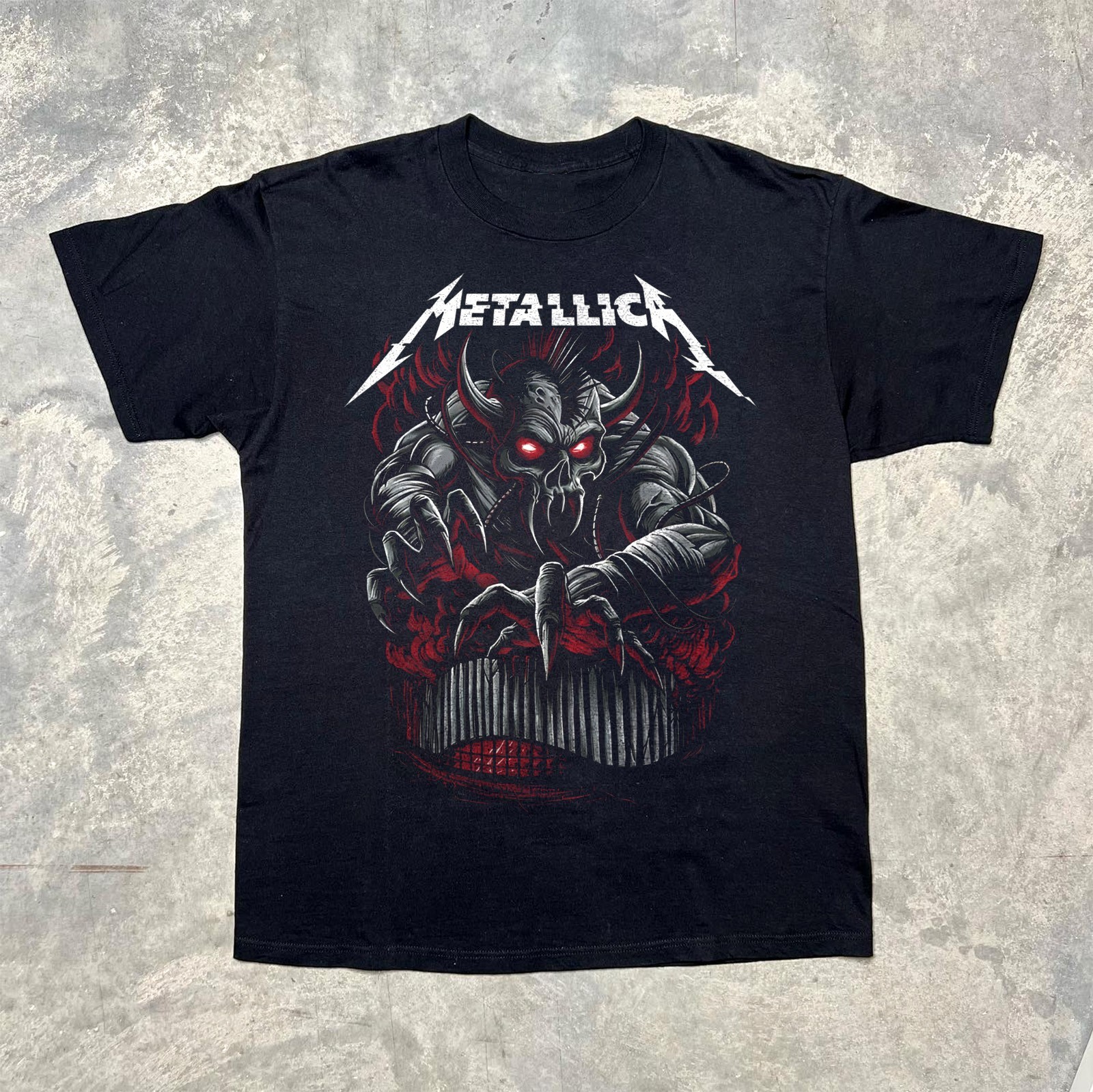 Metallica Hell Demon Heavy Metal Rock Trash Skull Black T-shirt Size S-5XL gallery
