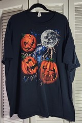 Jack O’ Lantern Full Moon Halloween Spooky Graphic Print Tee 3XL