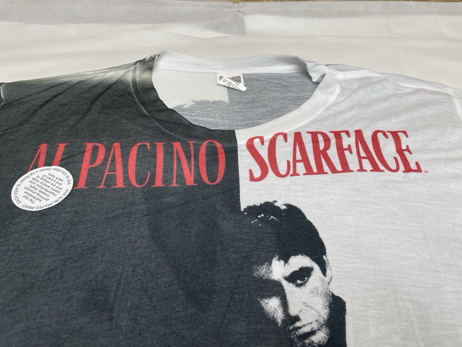 Scarface Al Pacino Shirt Dye Sublimated Tony Montana Logovision New Size 2XL gallery