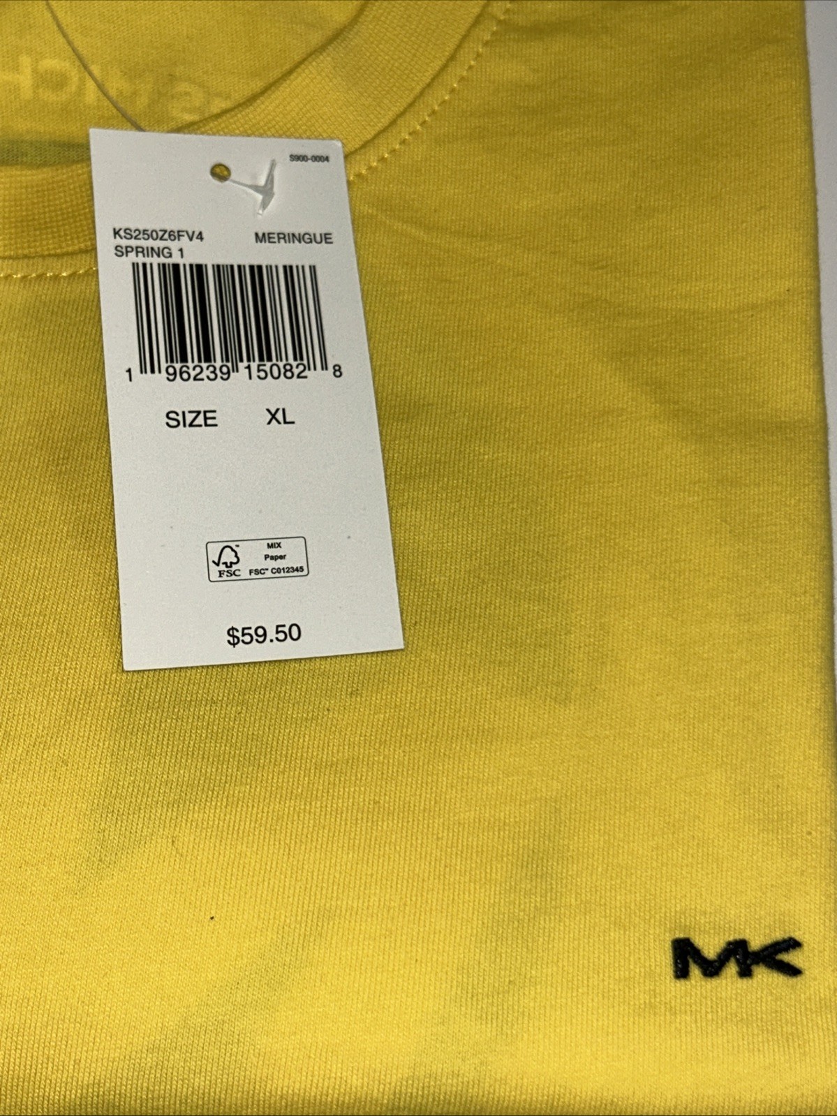 Michael Kors Meringue Yellow Black Logo Shirt - Size XL - NEW! gallery