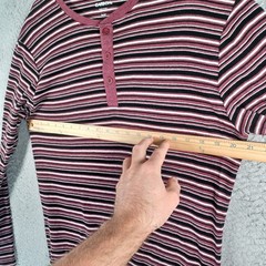 Carbon Mens Multicolor Striped Long-Sleeve Shirt Size Large 1/4 Button Stretch