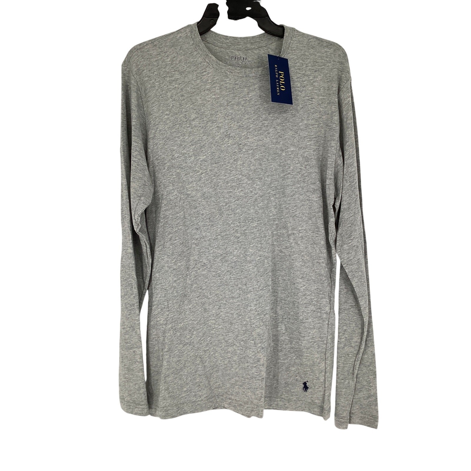 Polo Ralph Lauren Mens Small Grey Heather Long Sleeve Crew Cotton T-Shirt O3-20 gallery