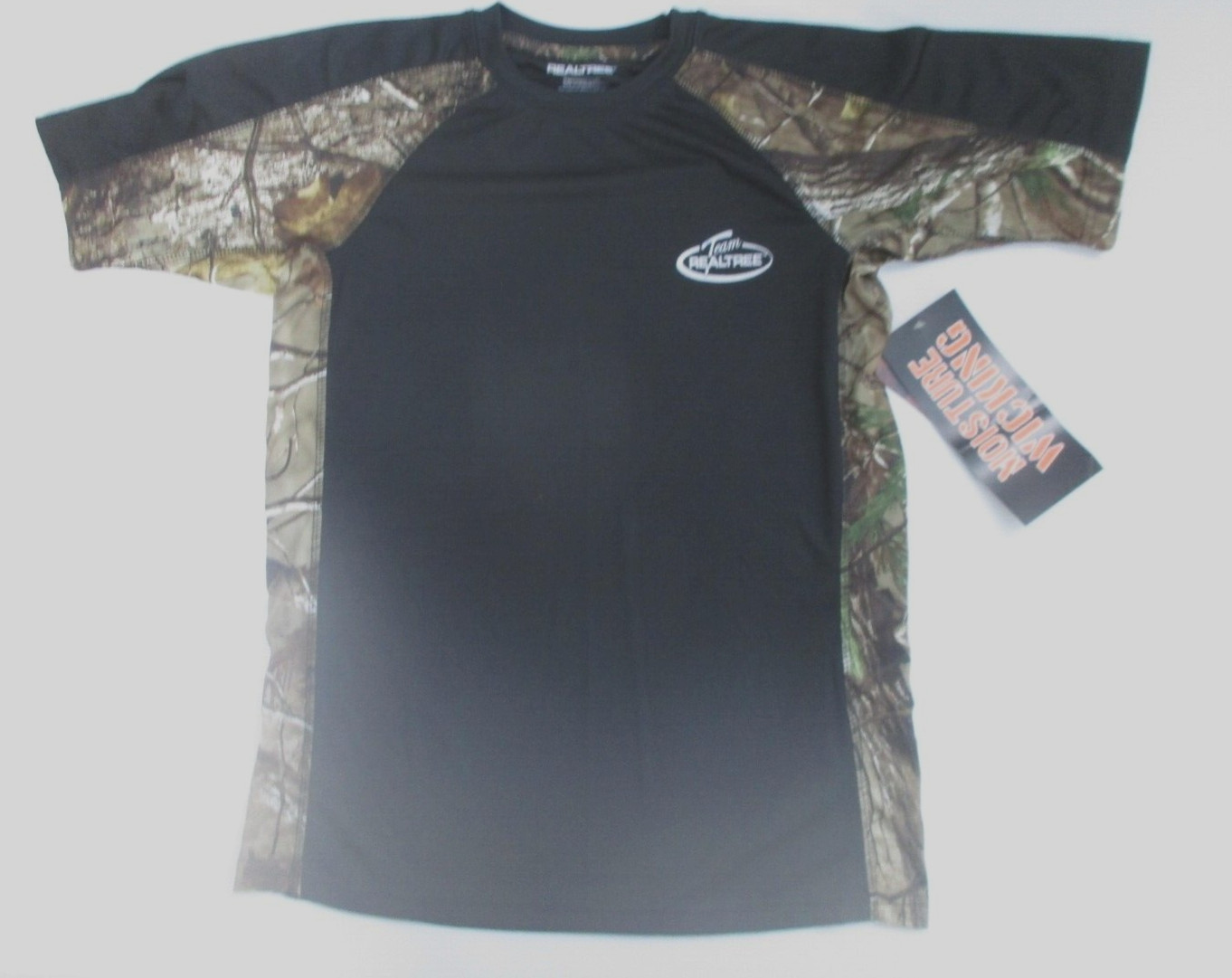 Realtree Men's SS Color Black perf Shirt Camo Black Short Sleeve XL (46-48) gallery