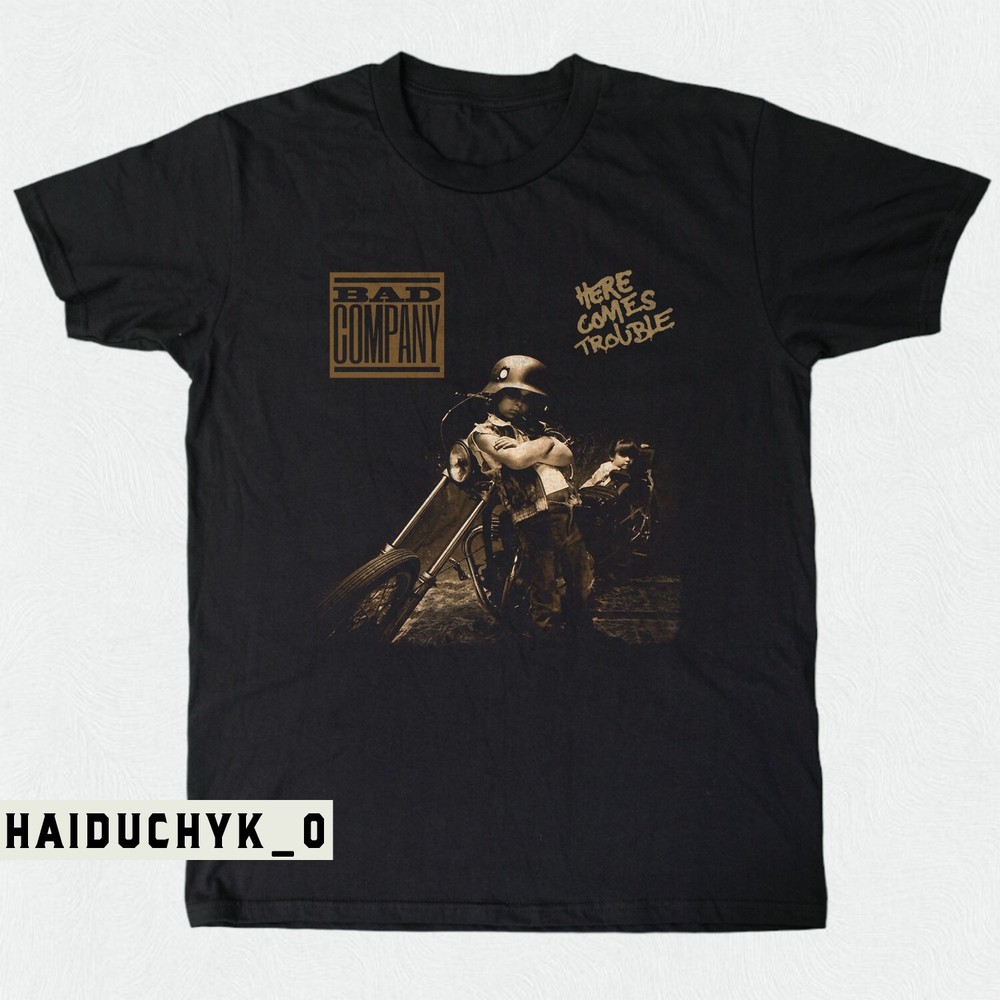 Bad Company Here Comes Trouble Retro 90’s Unisex Black T-shirt S-5XL