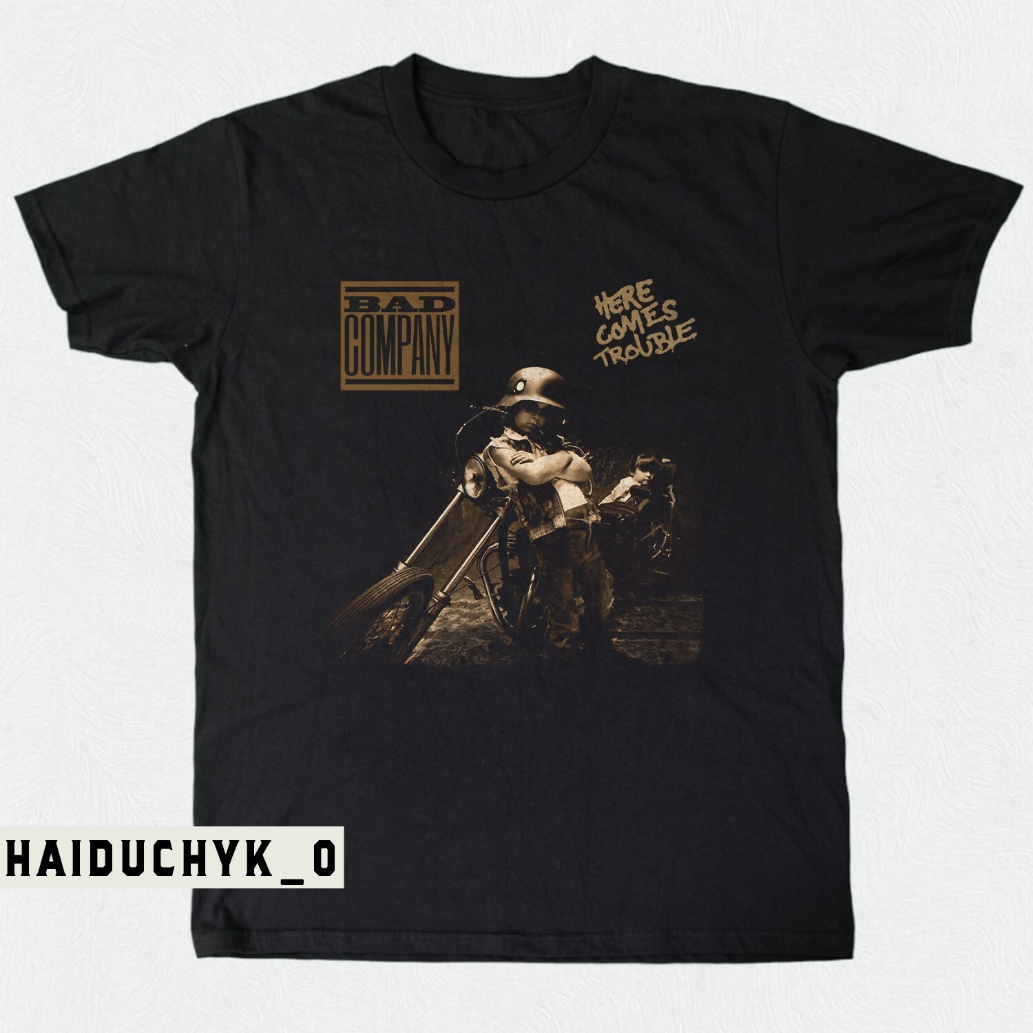 Bad Company Here Comes Trouble Retro 90’s Unisex Black T-shirt S-5XL