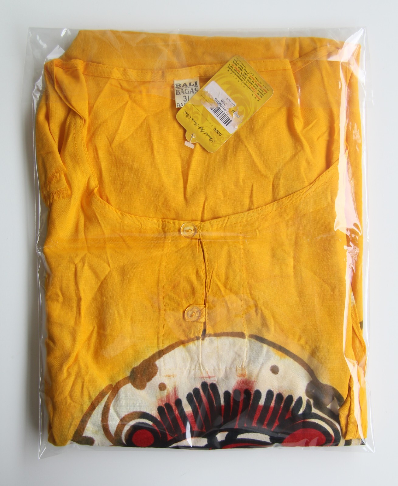 🔥Traditional Balinese Indonesia Barong Lion T-Shirt Yellow Size L Gift Souvenir gallery