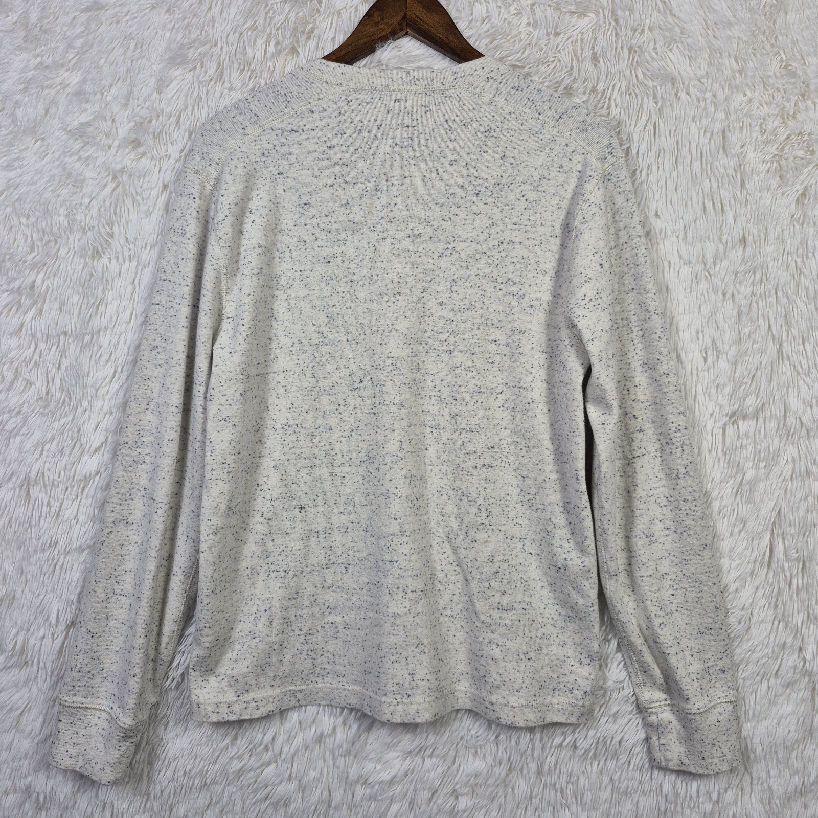 J Crew Heritage Brushed Jacquard Rib Knit Henley Mens M Beige Speckled Oarsman gallery