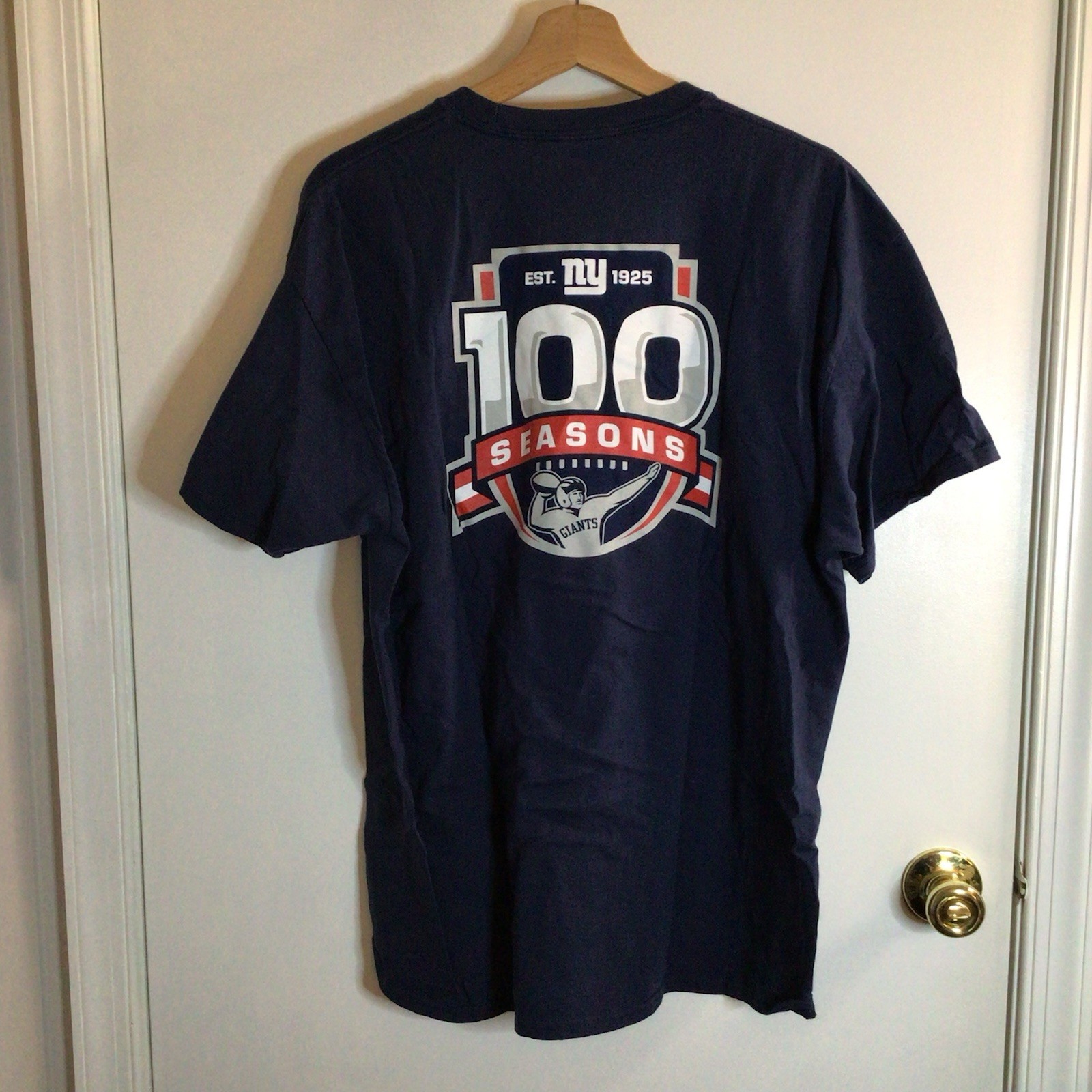 Starter New York Giants 100 Seasons 1925 Anniversary NFL Shirt Mens XL Navy Blue gallery