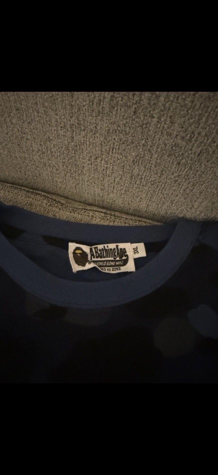 A Bathing Ape (BAPE) Color Camo College Tee — Blue | Size 3XL gallery