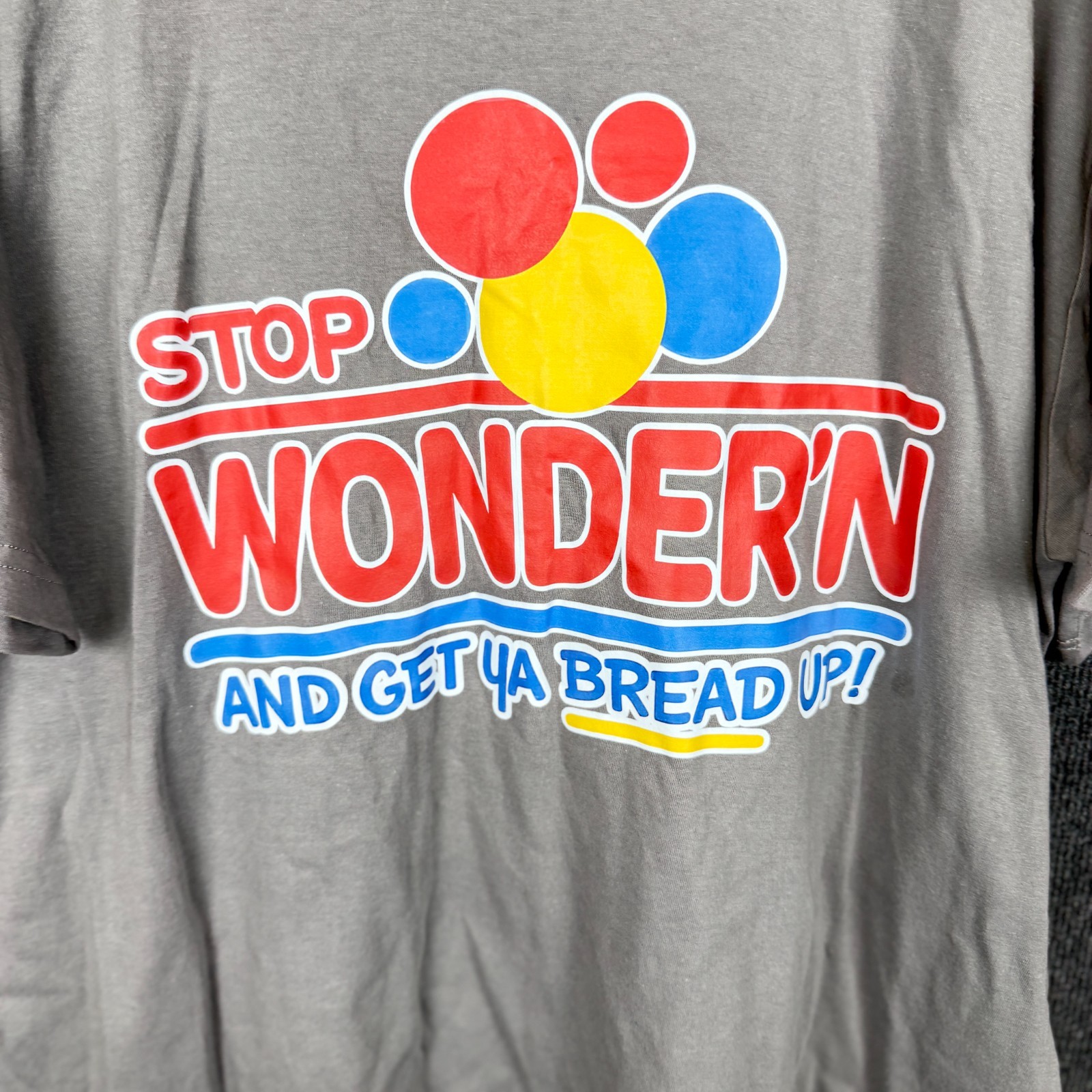Digiprint Apparel Mens Extra Large XL Gray Stop Wondern Get Ya Bread Up Shirt gallery