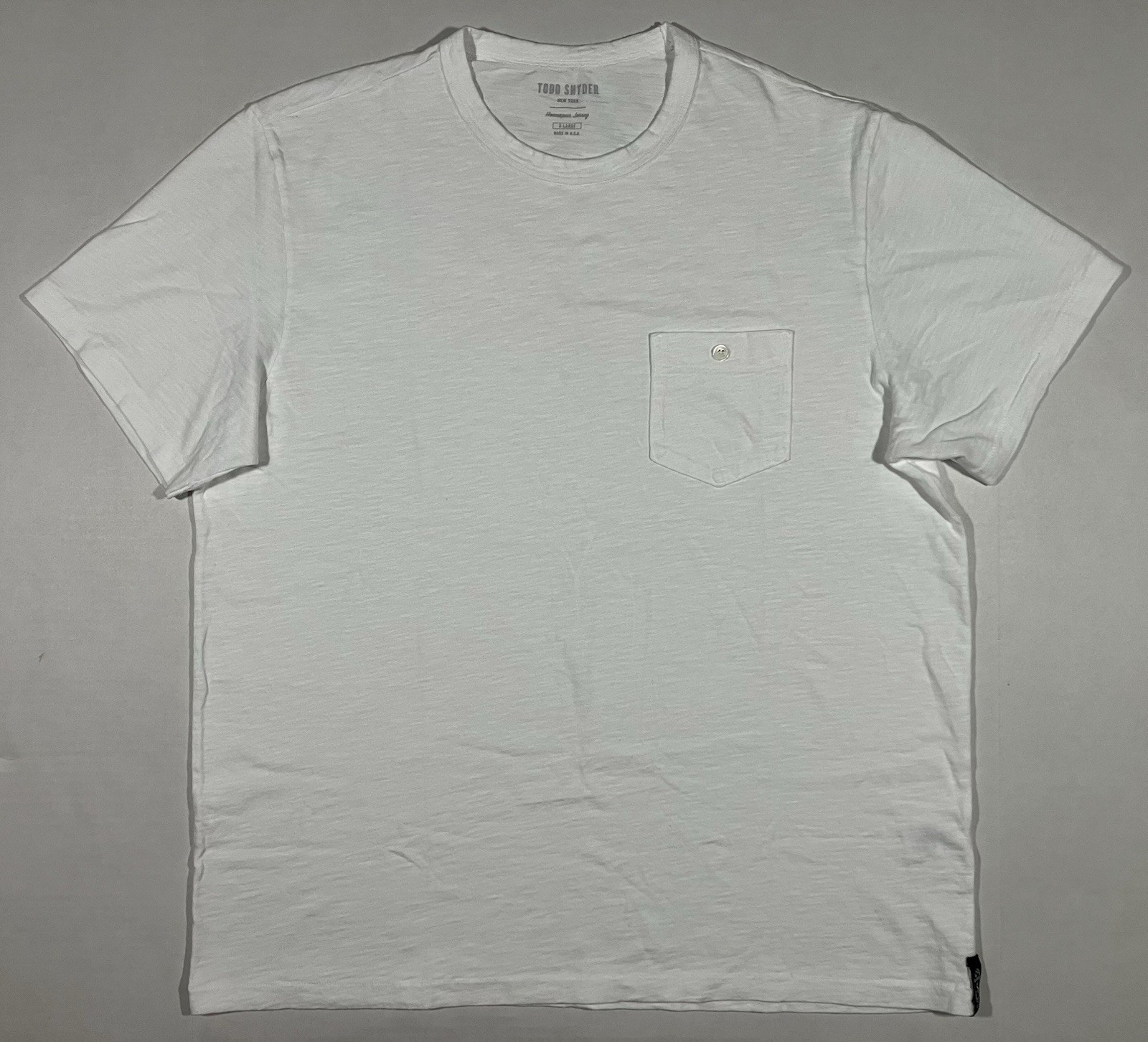 Todd Snyder New York Homespun Jersey Mens XL T Shirt White Pocket Short Sleeve gallery