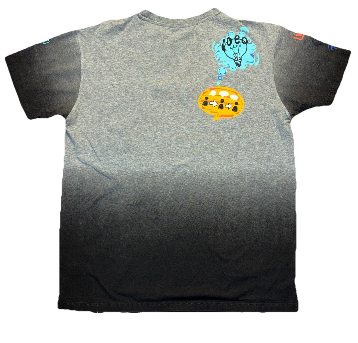 Screenshot Men’s Large Graphic T-shirt Ombré Black/Gray Color Doodle Tee-modern gallery
