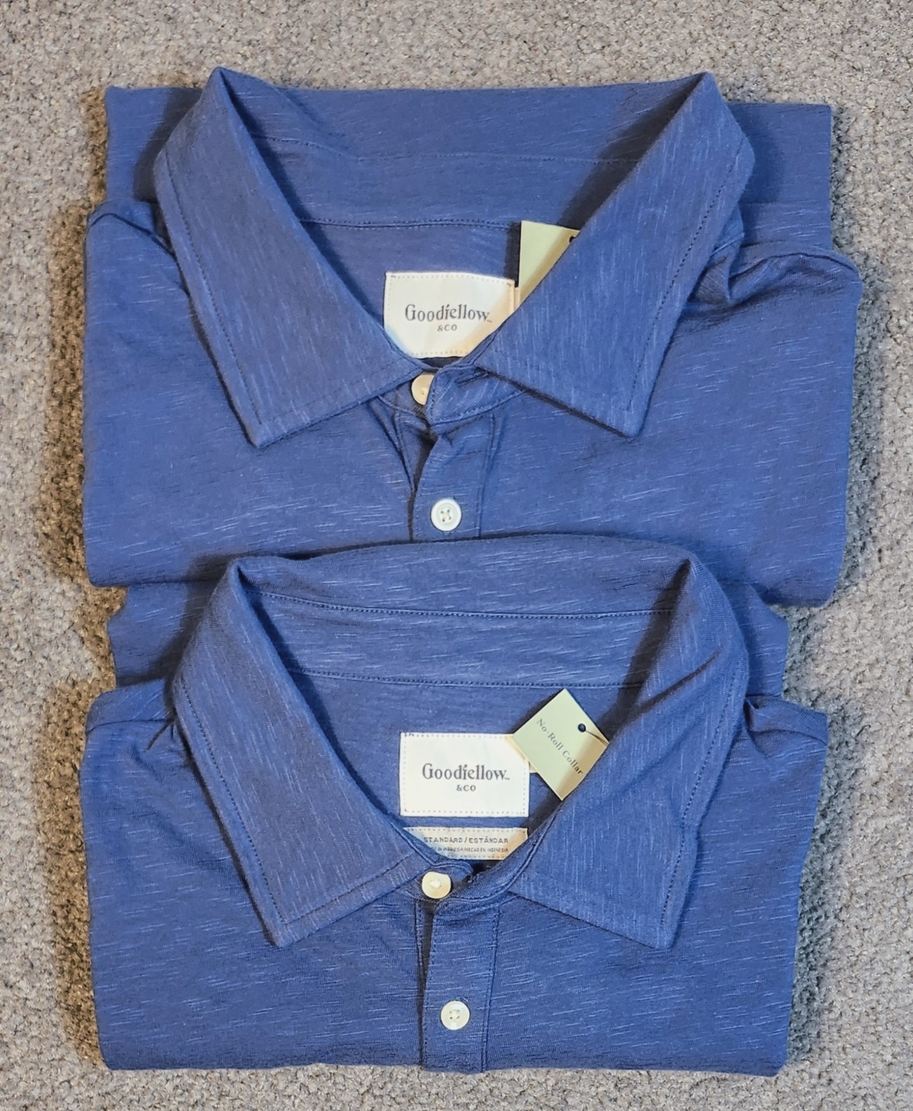 Men's Short Sleeve Polo Shirts 2XL Blue "2 Pack" Goodfellow POCKET Collar Neck gallery