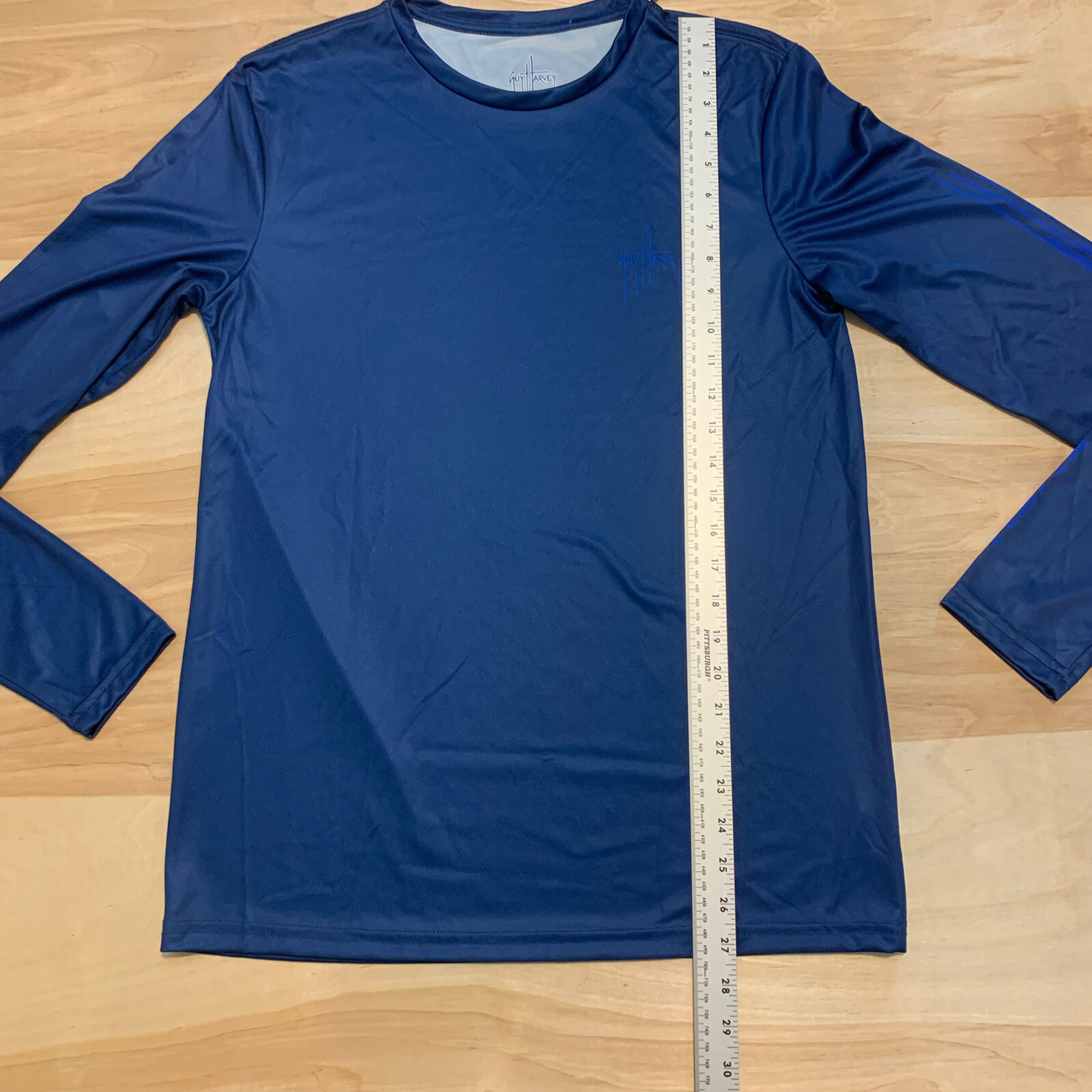 Guy Harvey Fishing Polyester Performance Long Sleeve Shirt Men's S Blue NWTag gallery