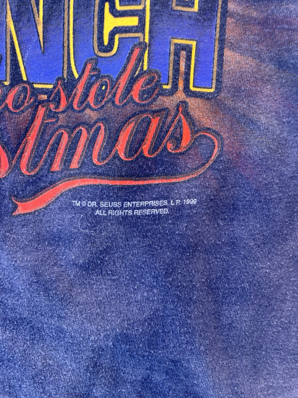 Vintage Xmas Shirt Large The Grinch Who Stole Christmas 90s Dr Seuss Wear FADED gallery