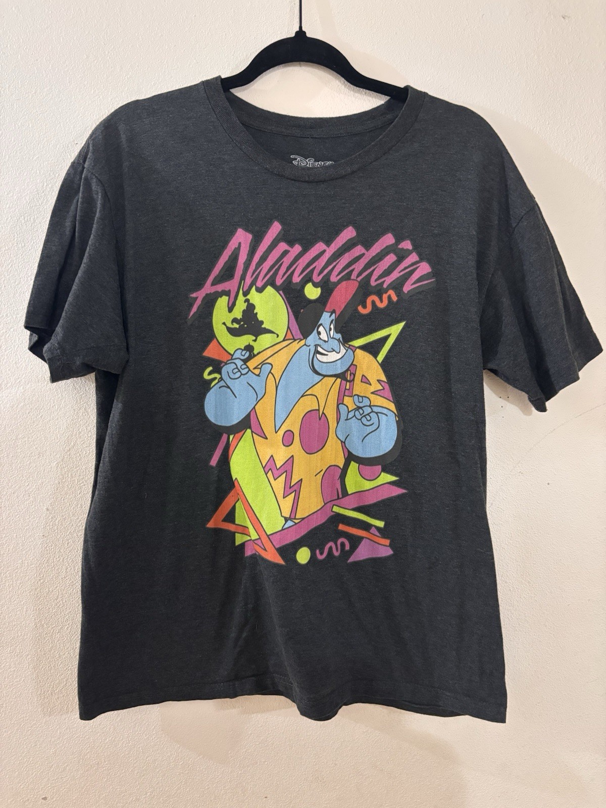 Disney Aladdin Genie Graphic T Shirt Dark Gray Short Sleeve Size Large Nostalgia gallery