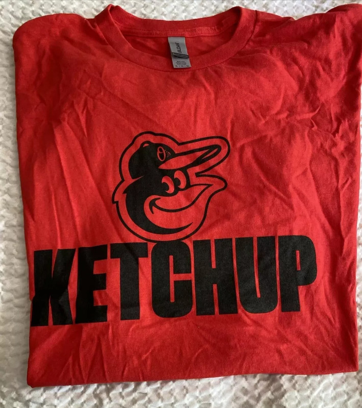 Orioles Ketchup Hot Dog Race T-Shirt Giveaway – USA Size