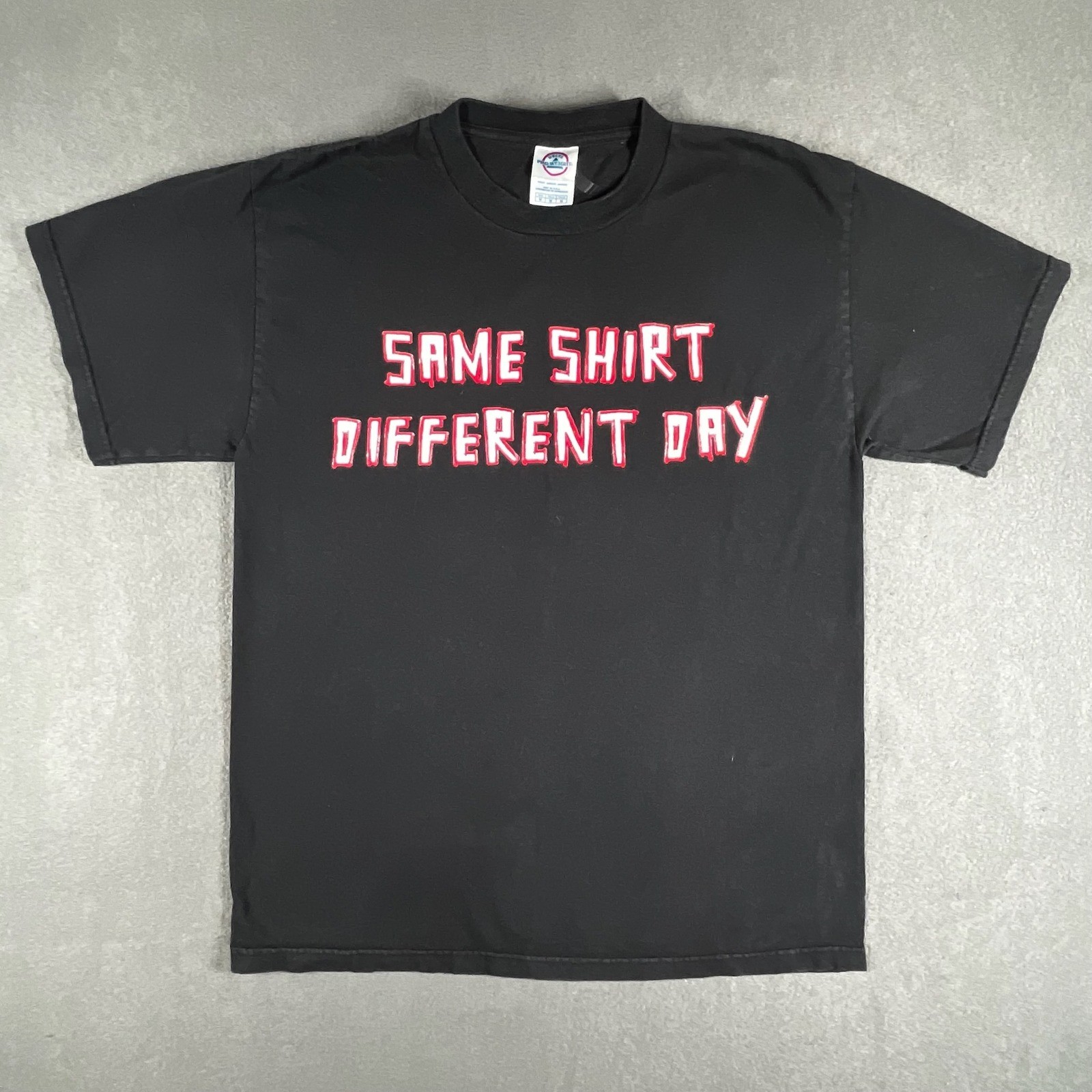 Same Shirt Different Day Tee Size M Black Delta Pro Weight Funny Graphic Top gallery