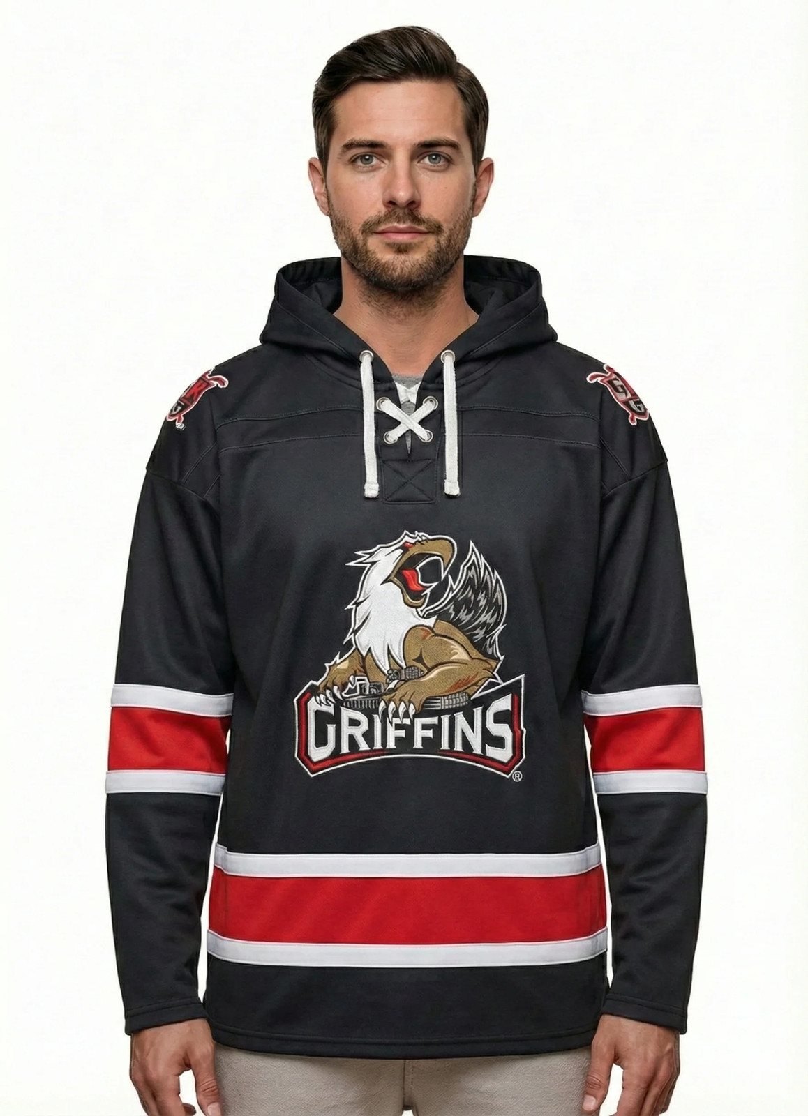 Grand Rapids Griffins AHL Hockey Embroidered Lace Hoodie gallery