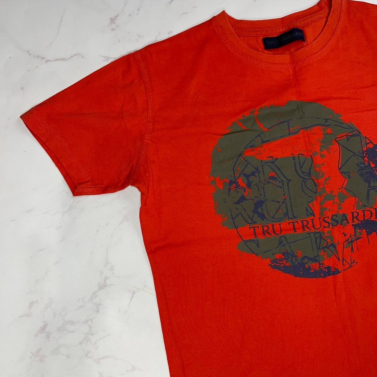 Vintage T-shirt Trussardi Big Logo Luxury tee Short Sleeve Red Size S gallery