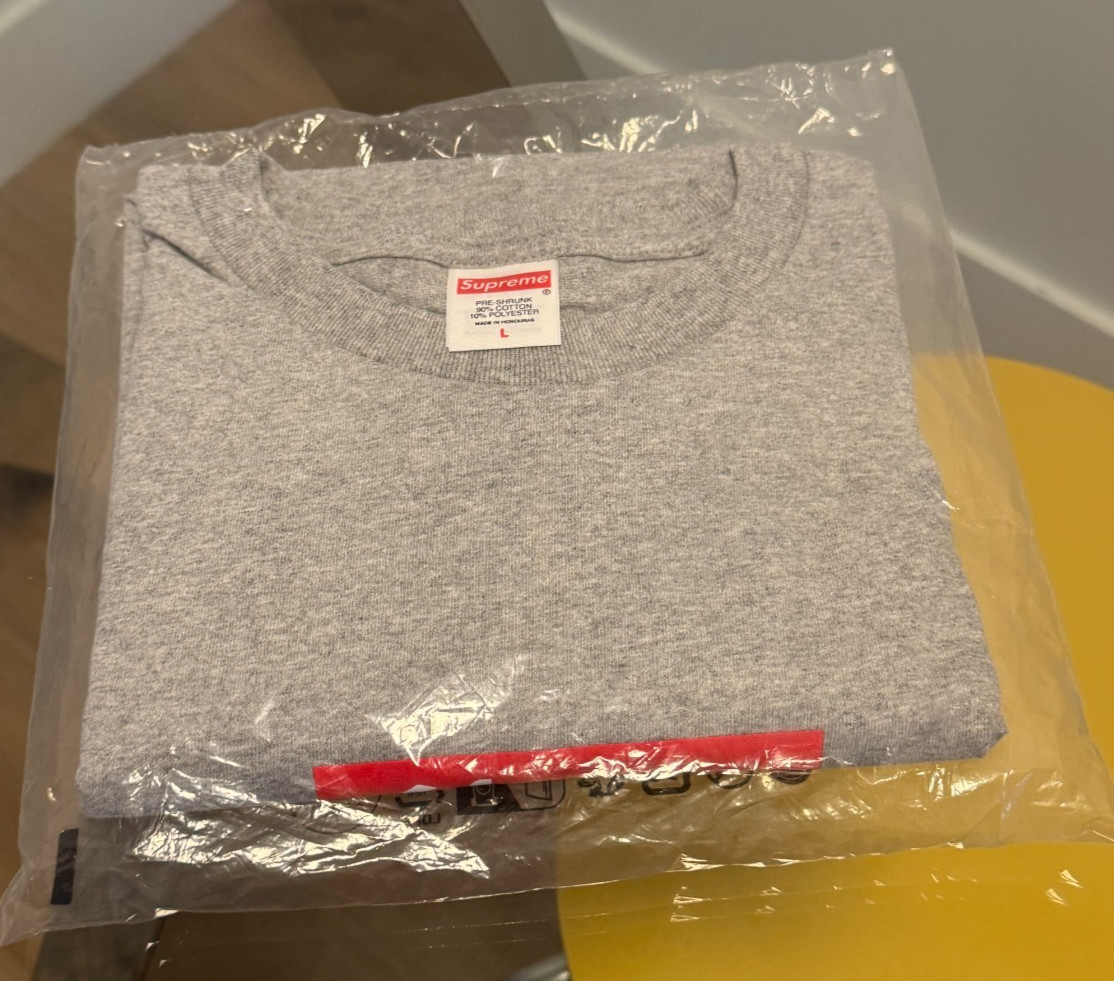 Supreme Arabic Box Logo Tee Heather Grey - Size Large gallery