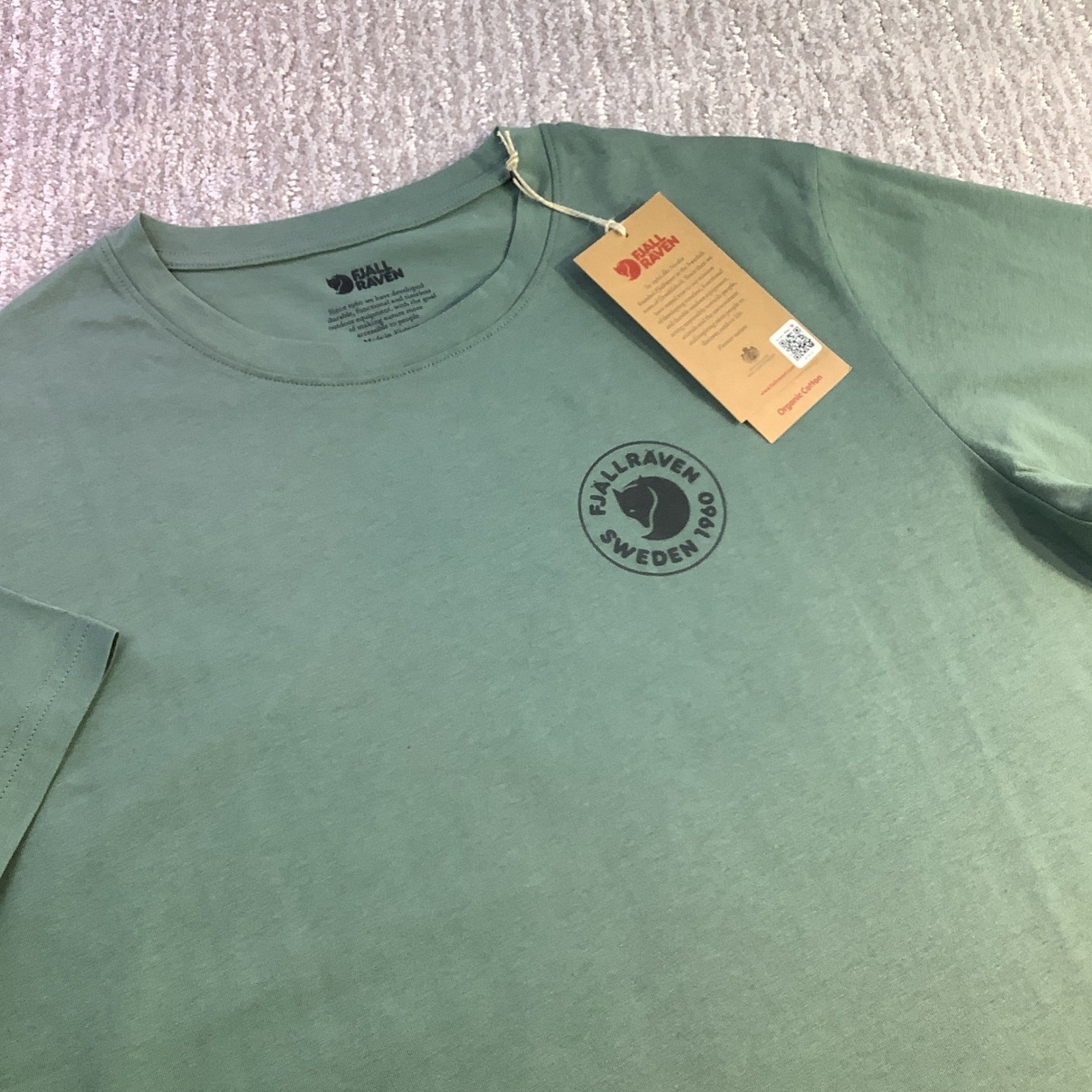 Fjallraven 1960 Logo T-shirt Mens Patina Green Organic Cotton Tee Size L NWT
