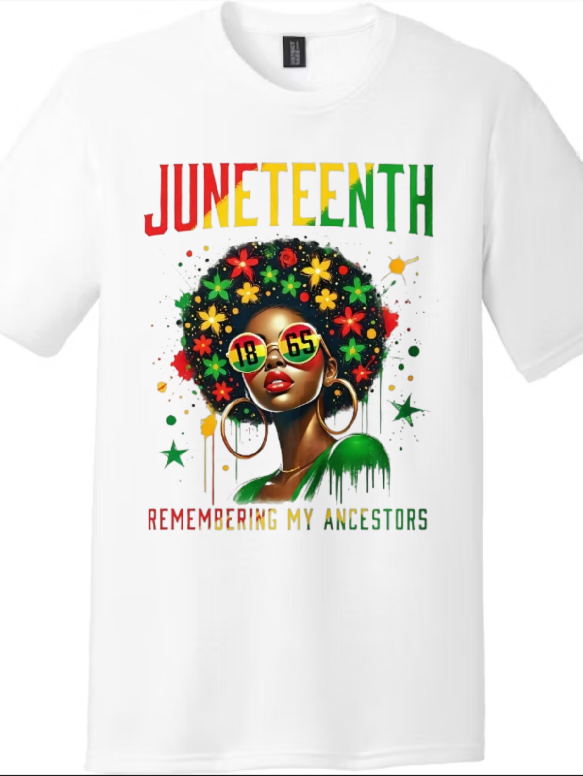 Juneteenth Remembering My Ancestors 1865 Afro Woman T-Shirt gallery