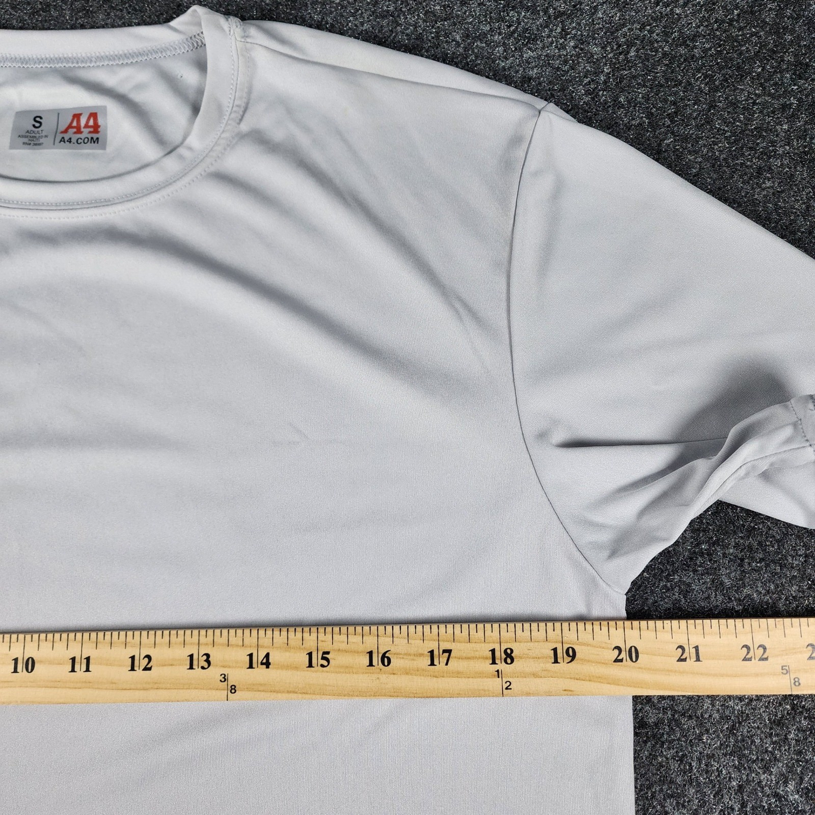 A4 Cooling Performance T-Shirt Mens Small Gray Short Sleeve Athletic Gym N3142 gallery