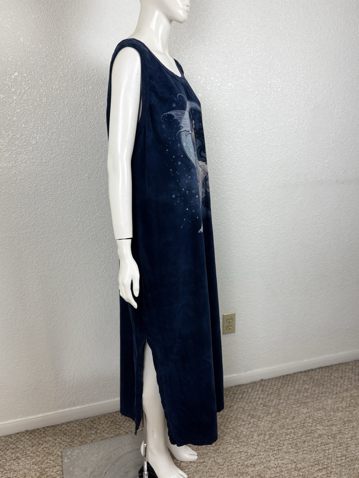 The Mountain Vintage Fairy Moon Blue Tie Dyed Crew Neck Shirt Size 2XL gallery