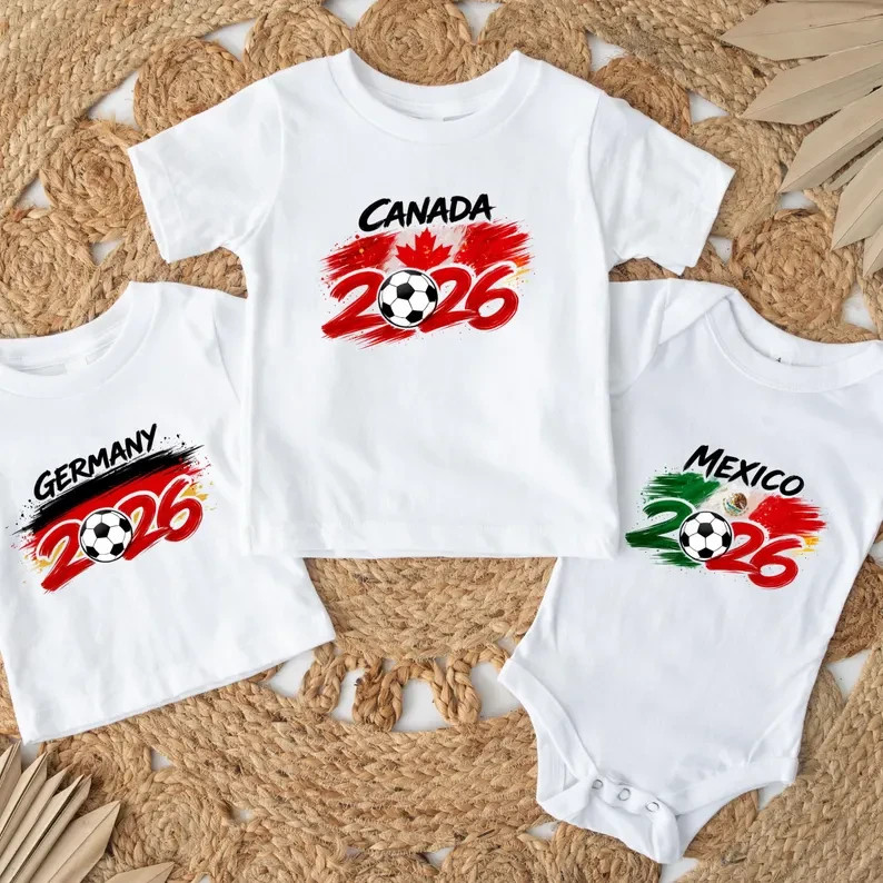 2026 World Cup Country Flag Soccer T-Shirt USA Canada Brazil Mexico Tee gallery