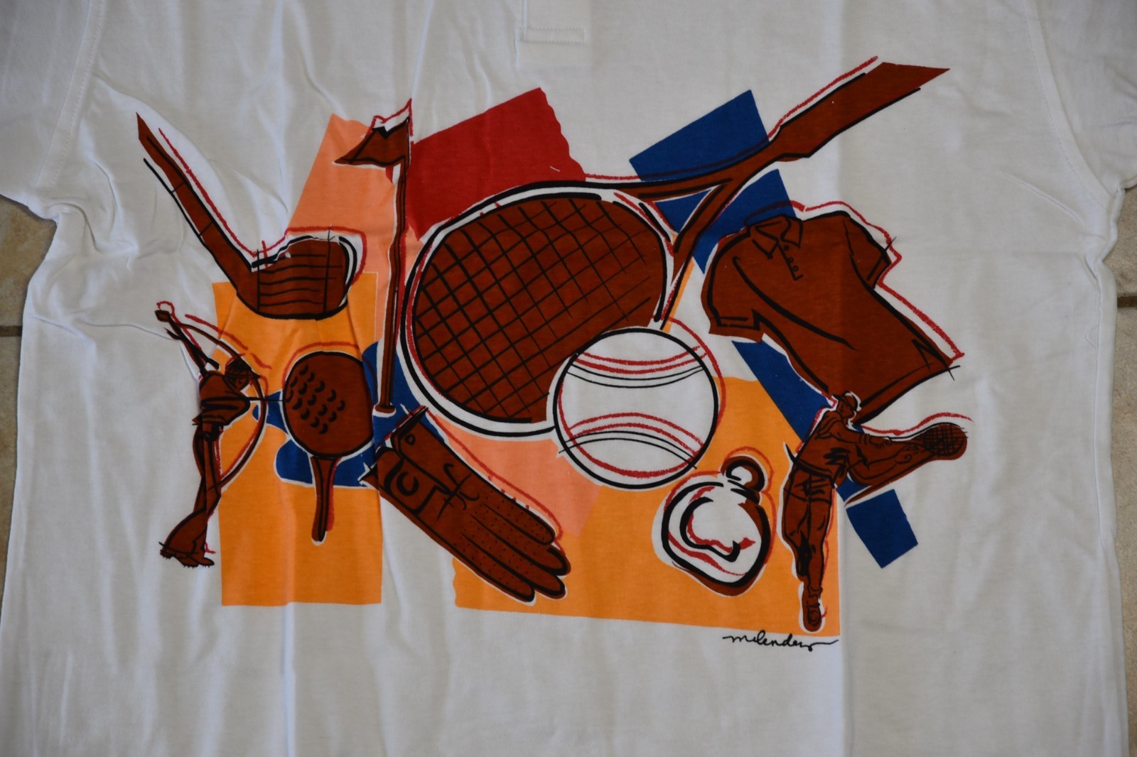 Vintage Halston for Men Art of the Game Golf & Tennis Polo Shirt NWT NEW HTF gallery