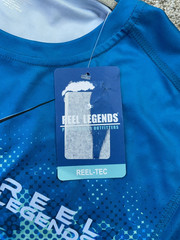 Reel Legends Shirt Men Medium Blue Marlin Reel-Tec Fishing SPF 50 New With Tags