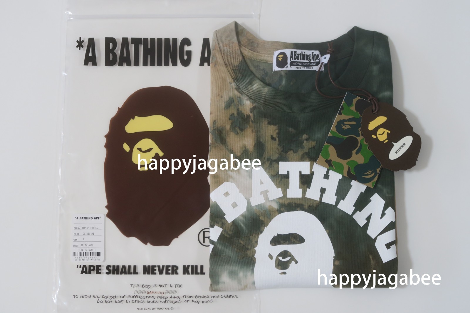 A BATHNIG APE Men's TIE DYE COLLEGE RELAXED FIT TEE 1M30109004 gallery