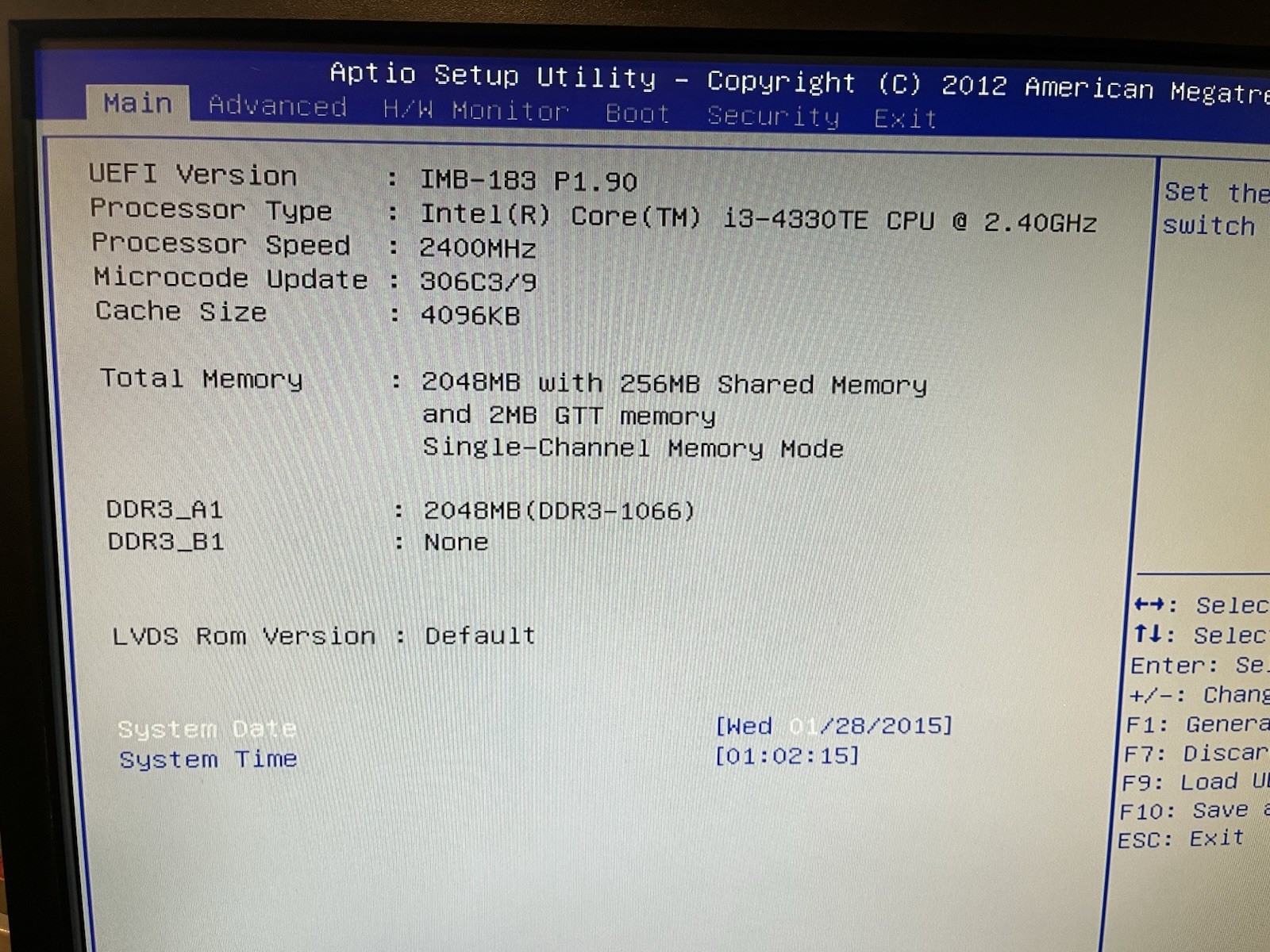 ASROCK Motherboard IMB-183 with cpu I3-4330TE  2G Ram case