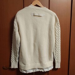 Diesel Aran pattern thick knit with drawstring hem, nylon x wool.