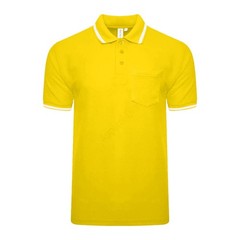 Men’s Polo Short Sleeve Pique Plain Single Tipping Chest Pocket Casual Tee Top