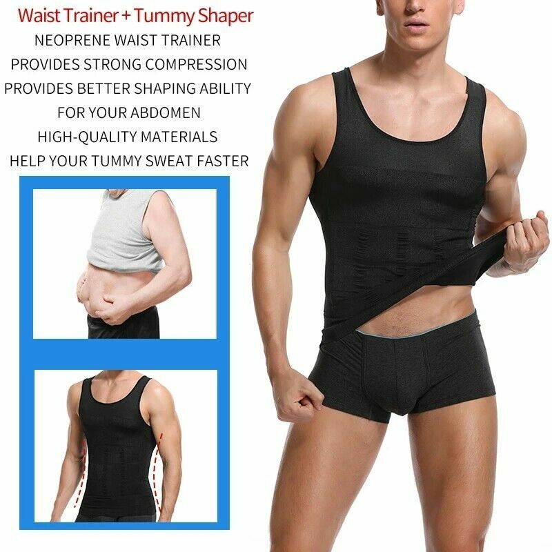 Men's Slimming Body Shaper Shirt Compression Abs abdomen Control Belly Underwear gallery