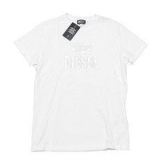 Diesel Men’s White Graphic Print Crew-Neck Short Sleeve T-Shirt L