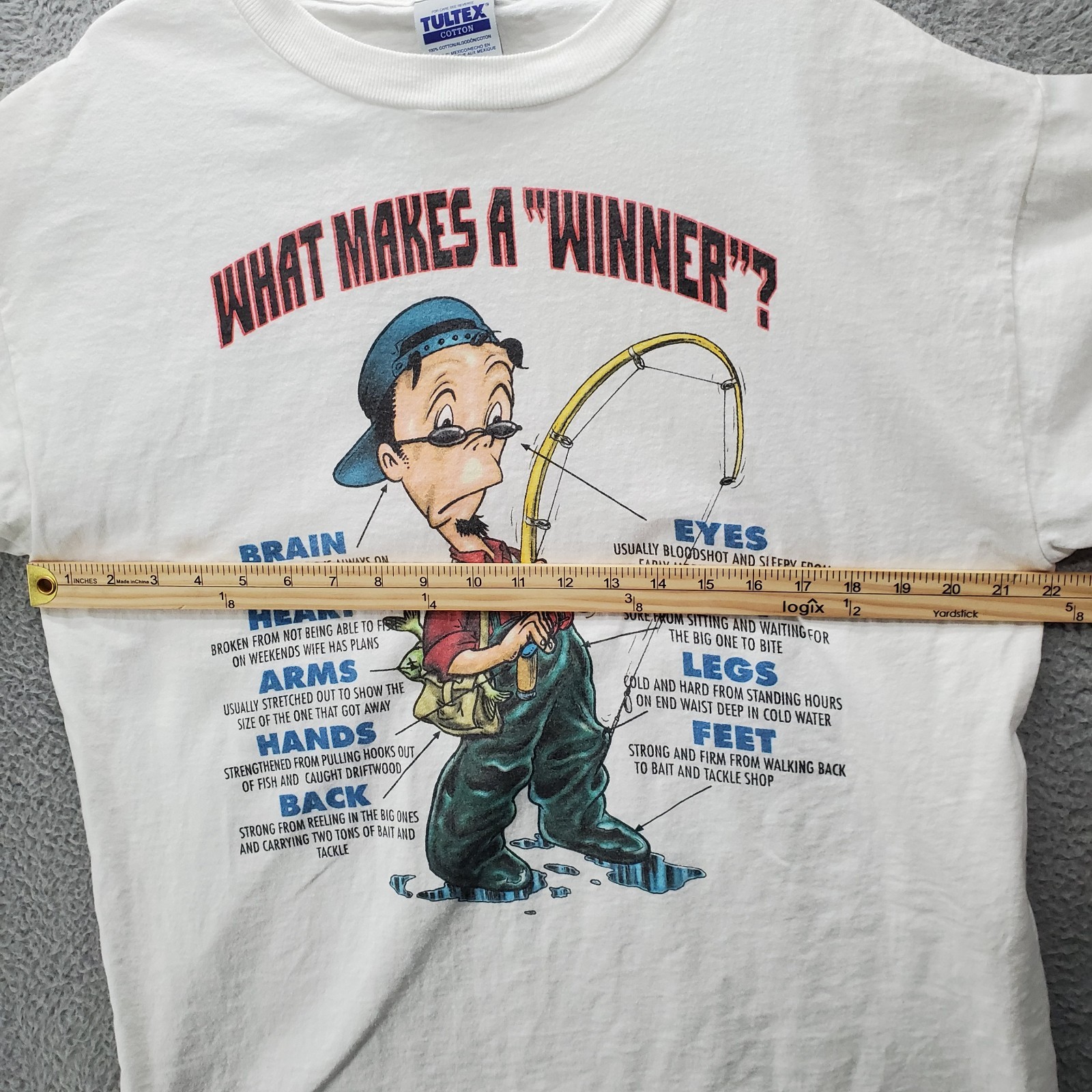 Vintage What Makes A Winner Fishing T Shirt Mens Large Funny Humor Tultex gallery