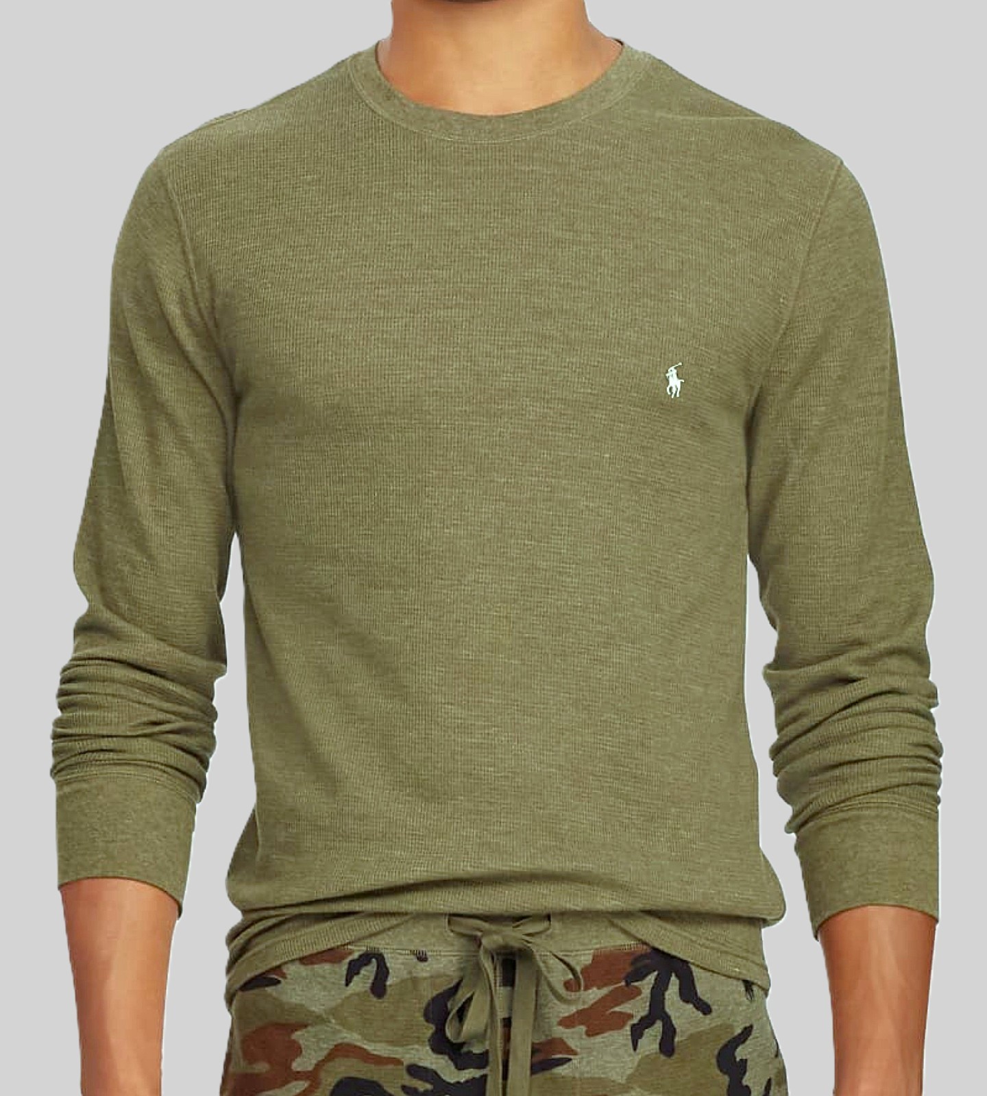 NWT - POLO RALPH LAUREN Mens Waffle Knit Thermal Long Sleeve Shirt-OLIVE - S-XXL gallery