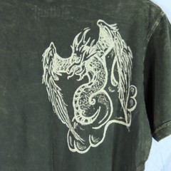 BELFAST BRAND AfflictionStyle DARK GRAY T-SHIRT Dragon Sigils Chinese Words? M
