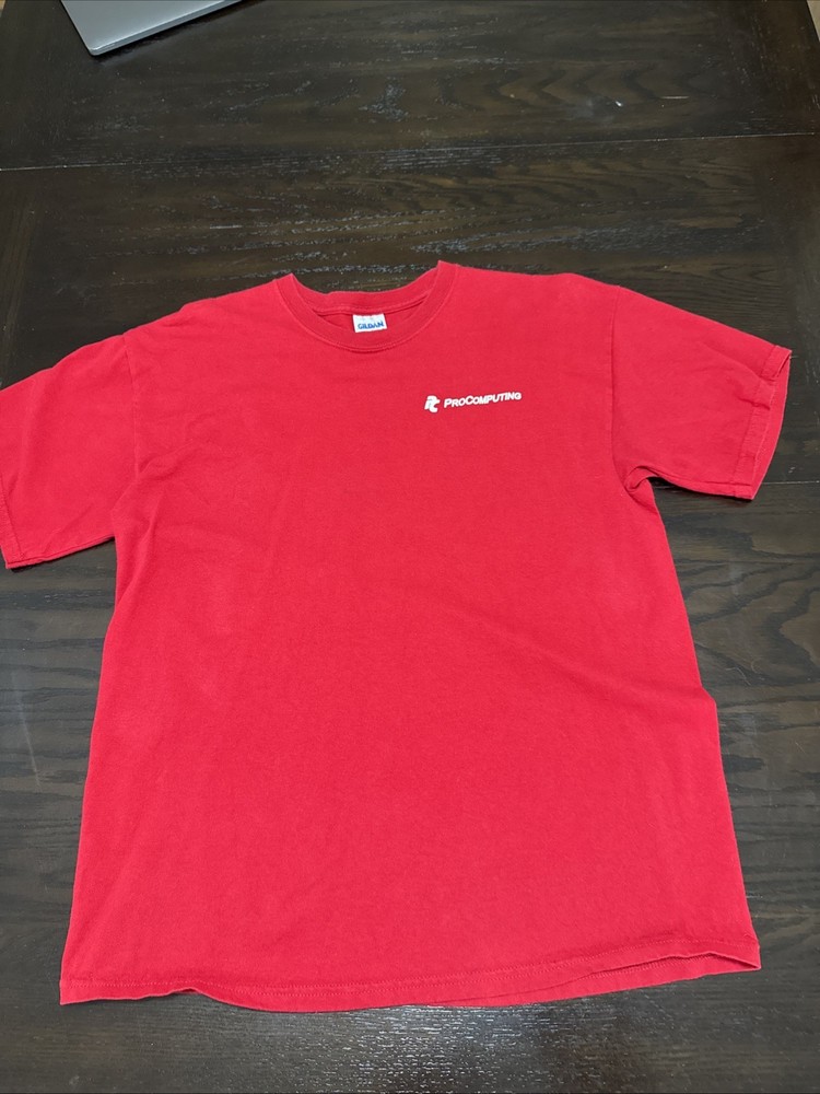 Gildan Activewear Ultra Cotton Red ProComputing T Shirt Large