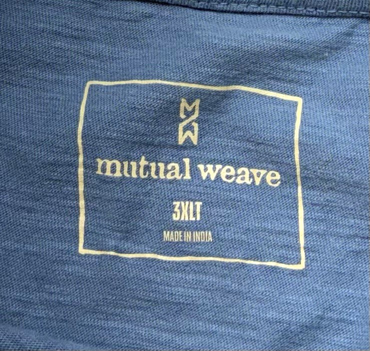 Mutual Weave Men's 3XLT Crew Neck Blue Pocket T-Shirt Short Sleeve Pre-owned gallery