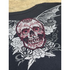 Armored Saint Skull Graphic Thermal Shirt XL Black Waffle Long Sleeve
