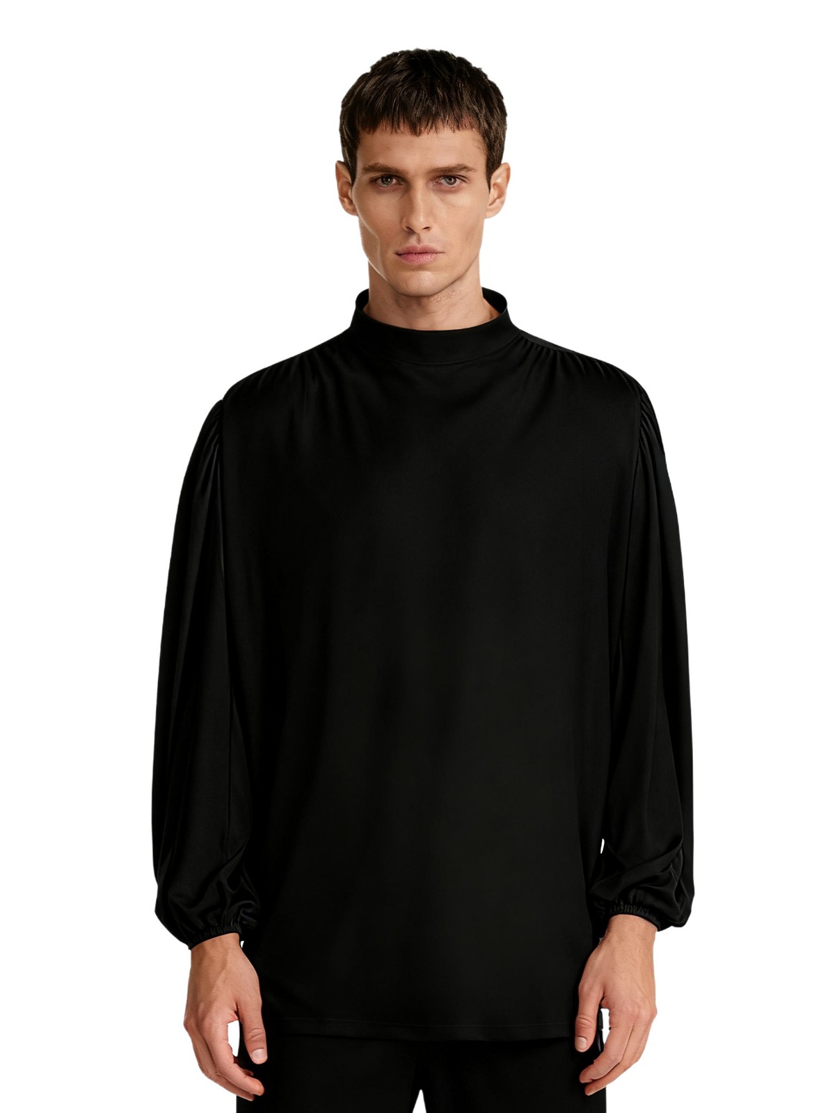 Mens Blouse Tunic Shirt Stand Collar Tops Church Worship Celebrations Choir gallery