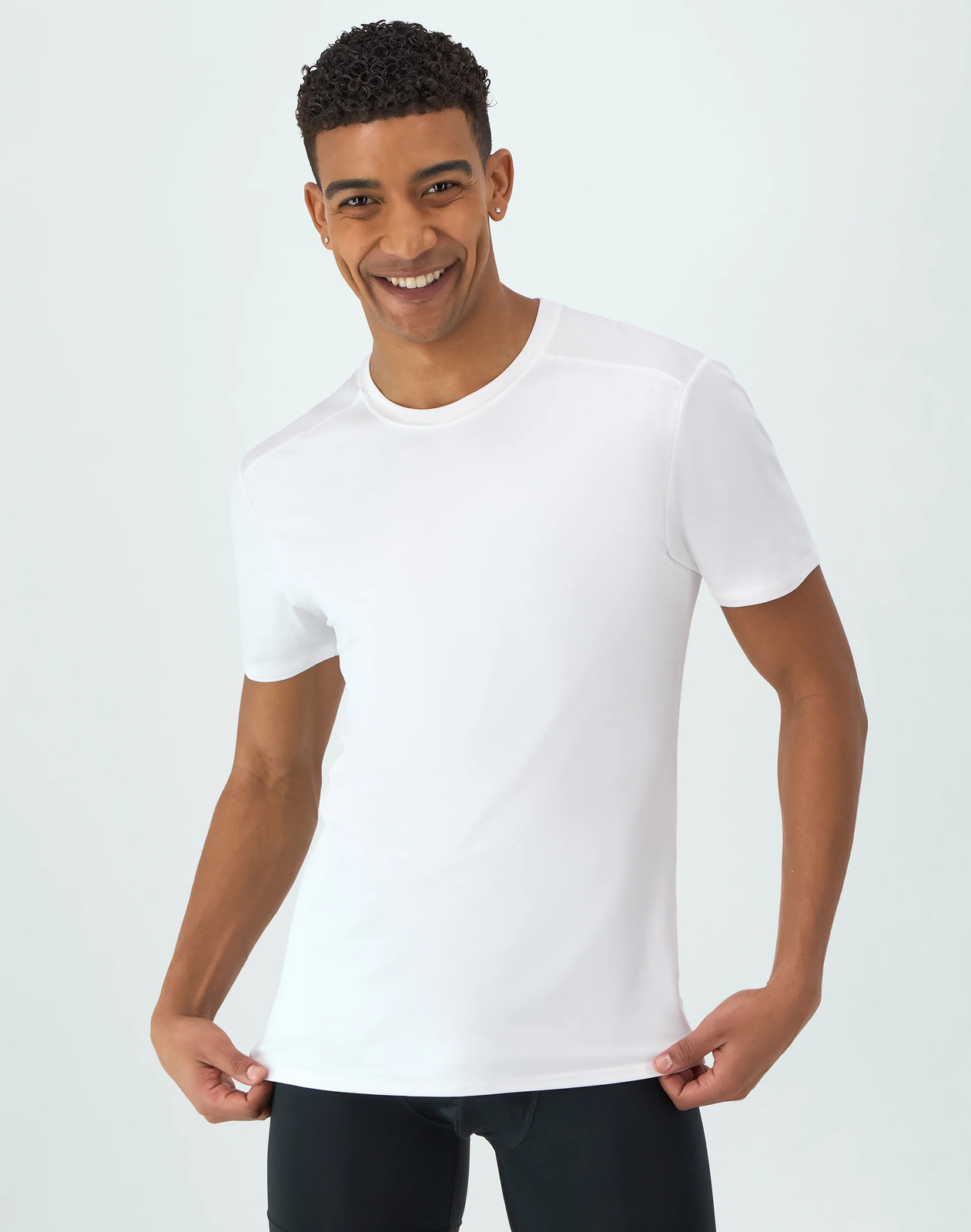 Hanes Moves Ultimate Men's Breathable Mesh Crewneck T-Shirt, X-Temp, White, gallery